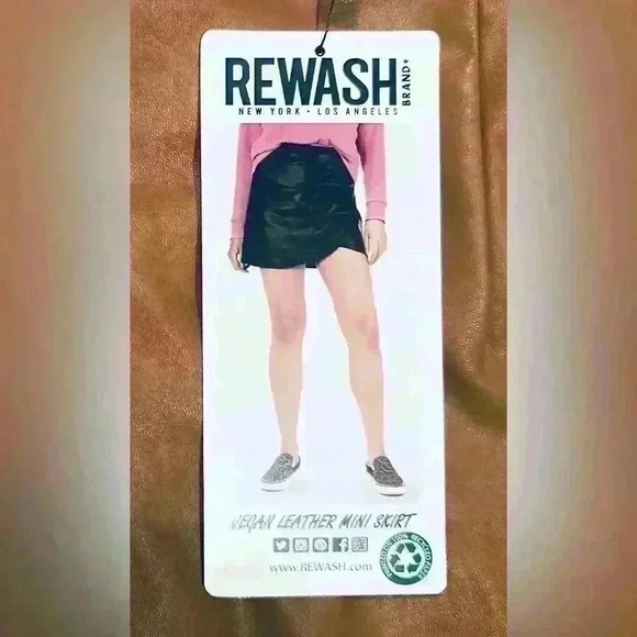 Rewash | NWT Vegan Leather Mini Skirt, Women’s Size Medium, Carmel Brown - Picture 8 of 8